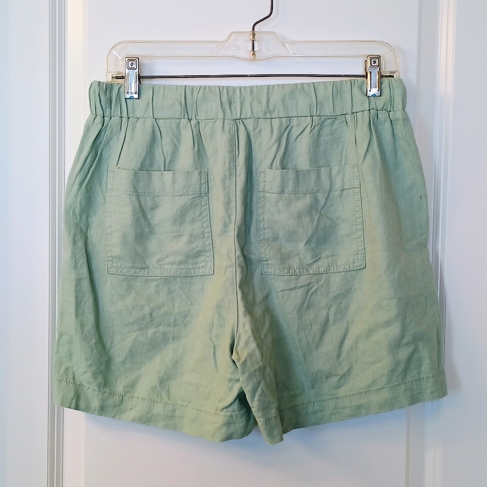 New With Tags Briggs Green Linen Blend Pull On Shorts Size Medium - Picture 3 of 12